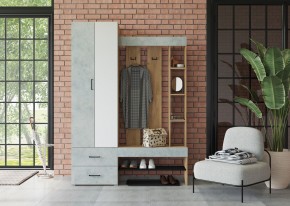Прихожая Домино (Крафт золотой/Бетон) в Лесном - lesnoy.mebel24.online | фото 3