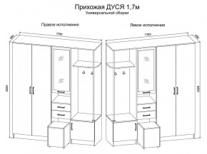 Прихожая Дуся 1.7 УНИ (Дуб Бунратти/Белый Бриллиант) в Лесном - lesnoy.mebel24.online | фото 2