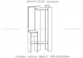 КРИТ-1 Прихожая (Делано светлый) в Лесном - lesnoy.mebel24.online | фото 2
