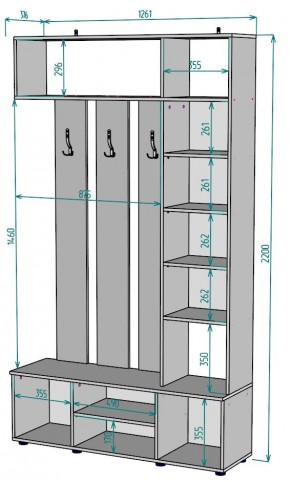 Прихожая с зеркалом V19_M в Лесном - lesnoy.mebel24.online | фото 2
