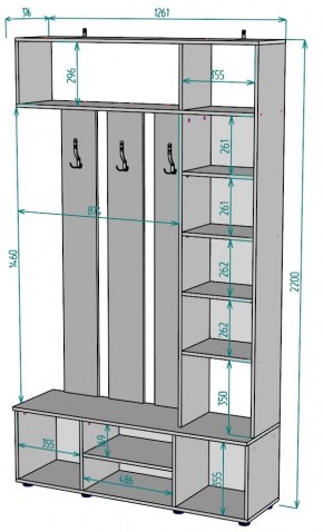 Прихожая с зеркалом V20_M в Лесном - lesnoy.mebel24.online | фото 2