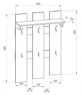 Прихожая-вешалка большая 800 в Лесном - lesnoy.mebel24.online | фото 2