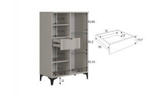 РИЧ Комод 2 со стеклом в Лесном - lesnoy.mebel24.online | фото 3