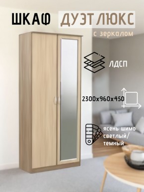 Шкаф 2-х створчатый Дуэт Люкс с зеркалом в Лесном - lesnoy.mebel24.online | фото 4