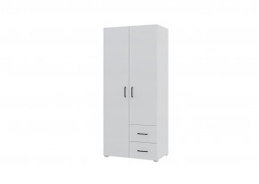 Шкаф 2-х створчатый с ящиками VICTOR (Белый) в Лесном - lesnoy.mebel24.online | фото