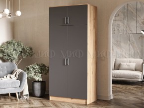 Шкаф 2-х створчатый штанга+полка (900) графит/дуб крафт в Лесном - lesnoy.mebel24.online | фото