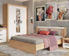 Шкаф 3-х створчатый Адель дуб крафт золотой/белый в Лесном - lesnoy.mebel24.online | фото 3