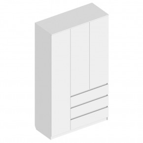 Шкаф 3-ств. с 3 ящиками "Бьянко" в Лесном - lesnoy.mebel24.online | фото