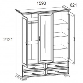 Шкаф 3D4S Z, TIFFANY, цвет вудлайн кремовый в Лесном - lesnoy.mebel24.online | фото 1