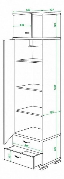 Шкаф платяной Домино КС-10 в Лесном - lesnoy.mebel24.online | фото 3