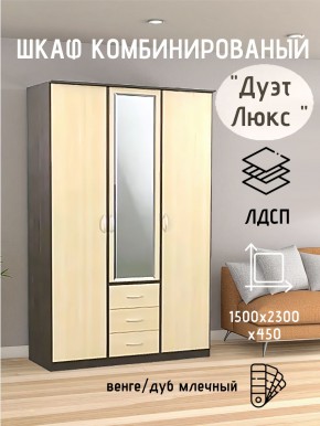 Шкаф комбинированный Дуэт Люкс с зеркалом в Лесном - lesnoy.mebel24.online | фото 3