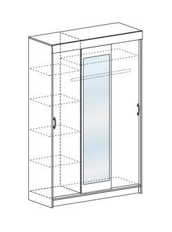 Шкаф-купе Басса ШКК 551 венге-дуб шимо светлый/темный в Лесном - lesnoy.mebel24.online | фото 3