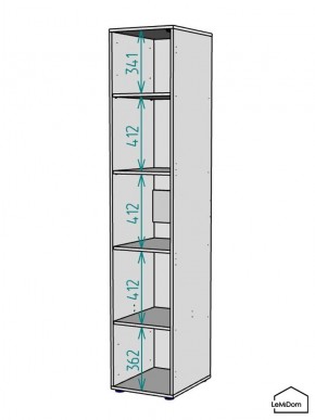 Шкаф Linnea MHR-1-2 2050х400х510 (Графит-М 11.1.25) в Лесном - lesnoy.mebel24.online | фото 3
