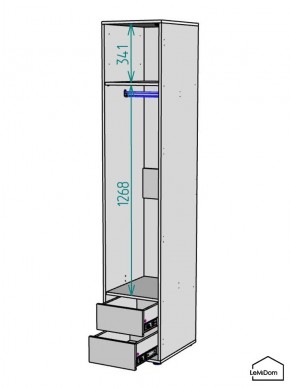 Шкаф Linnea MHR-1-3 2050х400х510 (ДВ-М 11.1.25) в Лесном - lesnoy.mebel24.online | фото 3