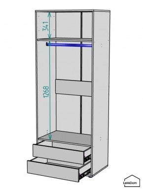 Шкаф Linnea MHR-2-3 2050х800х510 (Графит-М 11.1.25) в Лесном - lesnoy.mebel24.online | фото 3