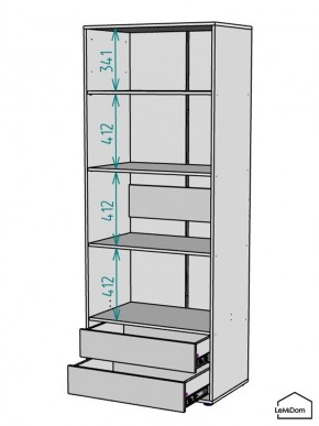 Шкаф Linnea MHR-2-4 2050х800х510 (Графит-М 11.1.25) в Лесном - lesnoy.mebel24.online | фото 3