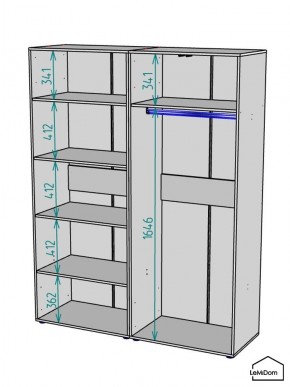 Шкаф Linnea MHR-4-1 2050х1600х510 (Белый-М 11.1.2) в Лесном - lesnoy.mebel24.online | фото 3