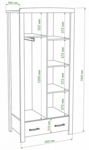 Шкаф платяной Бартоло Ш2Д в Лесном - lesnoy.mebel24.online | фото 2