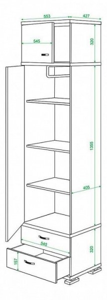 Шкаф платяной Домино КС-10 в Лесном - lesnoy.mebel24.online | фото 3