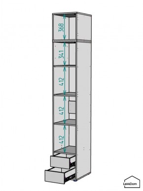 Шкаф с антресолью Linnea MHR-1A-4 2450х400х510 (Белый-М 11.1.2) в Лесном - lesnoy.mebel24.online | фото 3