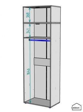 Шкаф с антресолью Linnea MHR-2A-1 2450х800х510 (Графит-М 11.1.25) в Лесном - lesnoy.mebel24.online | фото 3
