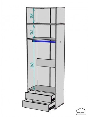 Шкаф с антресолью Linnea MHR-2A-3 2450х800х510 (Белый-М 11.1.2) в Лесном - lesnoy.mebel24.online | фото 3