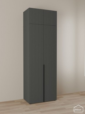 Шкаф с антресолью Linnea MHR-2A-3 2450х800х510 (Графит-М 11.1.25) в Лесном - lesnoy.mebel24.online | фото