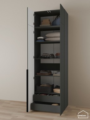Шкаф с антресолью Linnea MHR-2A-3 2450х800х510 (Графит-М 11.1.25) в Лесном - lesnoy.mebel24.online | фото 6