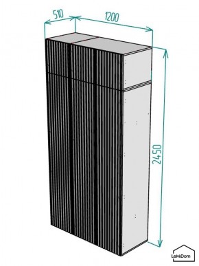 Шкаф с антресолью Linnea MHR-3A-1 2450х1200х510 (ДВ-М 11.1.25) в Лесном - lesnoy.mebel24.online | фото 2