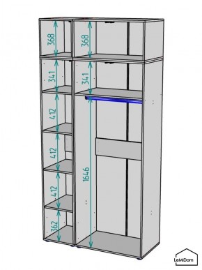 Шкаф с антресолью Linnea MHR-3A-1 2450х1200х510 (ДВ-М 11.1.25) в Лесном - lesnoy.mebel24.online | фото 3