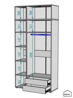 Шкаф с антресолью Linnea MHR-3POA-2 2450х1200х510 (Белый-М 11.1.1) в Лесном - lesnoy.mebel24.online | фото 3