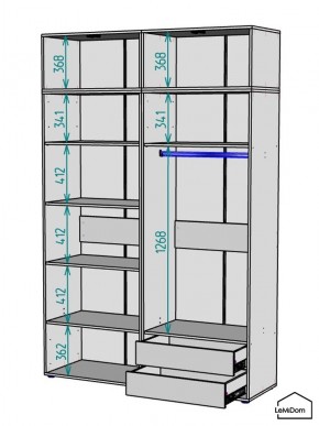 Шкаф с антресолью Linnea MHR-4A-2 2450х1600х510 (Белый-М 11.1.2) в Лесном - lesnoy.mebel24.online | фото 2