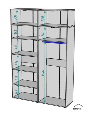 Шкаф с антресолью Linnea MHR-4POA-1 2450х1600х510 (Белый-М 11.1.2) в Лесном - lesnoy.mebel24.online | фото 3