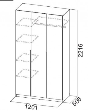 Шкаф ШК-5 (1200) Графит серый в Лесном - lesnoy.mebel24.online | фото