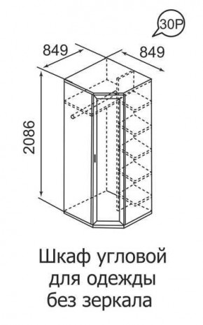 Шкаф угловой для одежды Ника-Люкс 30 без зеркал в Лесном - lesnoy.mebel24.online | фото 3