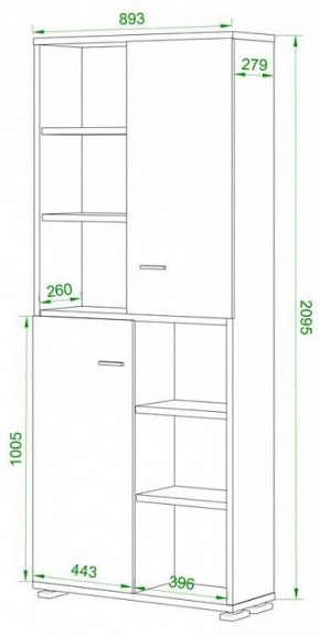 Шкаф-витрина Домино ПУ-30-2-ФС в Лесном - lesnoy.mebel24.online | фото 2