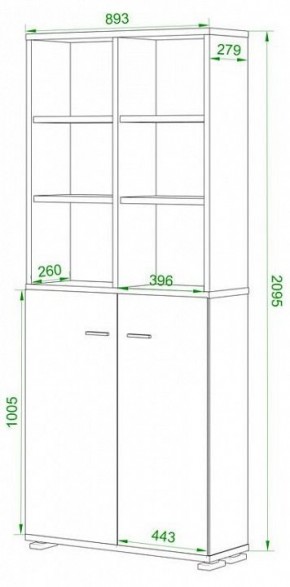 Шкаф-витрина Домино ПУ-30-4-ФС в Лесном - lesnoy.mebel24.online | фото 2