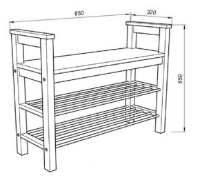 Скамья 85 Кантри для обуви, массив сосны, цвет белый в Лесном - lesnoy.mebel24.online | фото 3