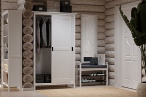 Скамья 85 Кантри для обуви, массив сосны, цвет белый в Лесном - lesnoy.mebel24.online | фото 4