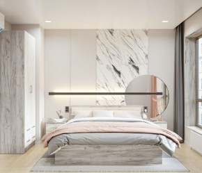 Спальня Гармония Дуб крафт серый/Дуб крафт белый в Лесном - lesnoy.mebel24.online | фото 5