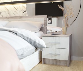 Спальня Гармония Дуб крафт серый/Дуб крафт белый в Лесном - lesnoy.mebel24.online | фото 6