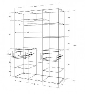 Спальный гарнитур Лиана (Дуб Крафт Белый/Графит) в Лесном - lesnoy.mebel24.online | фото 14