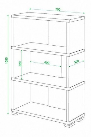 Стеллаж книжный Домино нельсон СБ-10_3 в Лесном - lesnoy.mebel24.online | фото 2