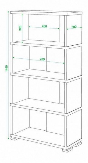 Стеллаж книжный Домино нельсон СБ-10_4 в Лесном - lesnoy.mebel24.online | фото 2