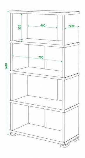 Стеллаж книжный Домино СБ-10_4 в Лесном - lesnoy.mebel24.online | фото 3