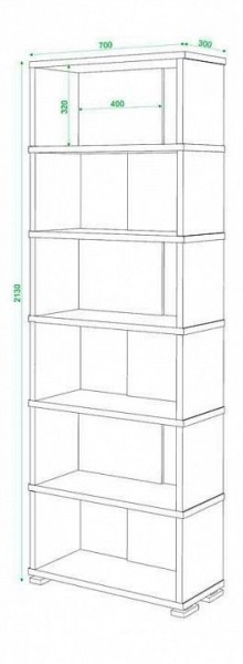 Стеллаж книжный Домино СБ-10_6 в Лесном - lesnoy.mebel24.online | фото 2