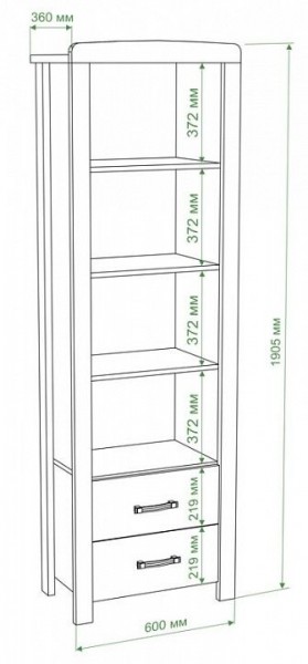 Стеллаж комбинированный Бартоло ВТД в Лесном - lesnoy.mebel24.online | фото 2