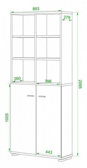 Стеллаж комбинированный Домино Лайт ПУ-30-4 в Лесном - lesnoy.mebel24.online | фото 2