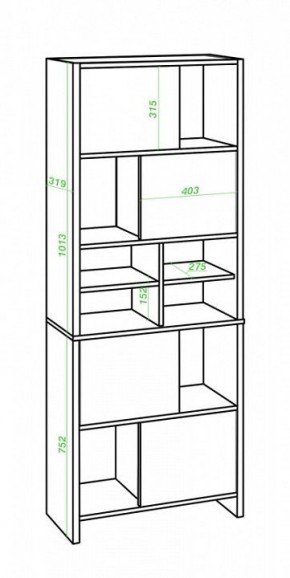 Стеллаж комбинированный Домино Lite СТЛ-ЗВХ в Лесном - lesnoy.mebel24.online | фото 2