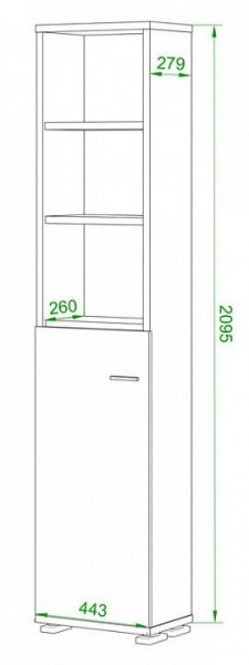 Стеллаж комбинированный Домино нельсон ПУ-20-2 в Лесном - lesnoy.mebel24.online | фото